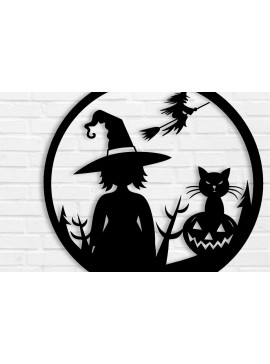 Intra απο ξύλο plywood 3mm-4mm πάχος -  με λέιζερ μεταλλικού τοίχου Halloween Δίασταση 40x50 cm INTRAFABR-101703945