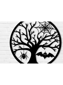 Intra απο ξύλο plywood 3mm-4mm πάχος -  με λέιζερ μεταλλικού τοίχου Halloween Δίασταση 40x50 cm INTRAFABR-101704007