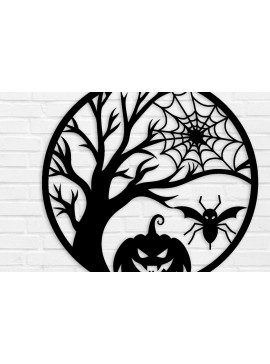 Intra απο ξύλο plywood 3mm-4mm πάχος -  με λέιζερ μεταλλικού τοίχου Halloween Δίασταση 40x50 cm INTRAFABR-102749027