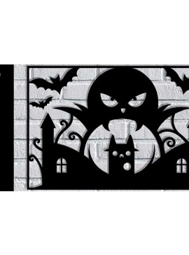 Intra απο ξύλο plywood 3mm-4mm πάχος -  με λέιζερ μεταλλικού τοίχου Halloween Δίασταση 40x50 cm INTRAFABR-116092257