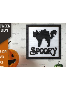 Σετ των 2 Intra απο ξύλο plywood 3mm-4mm πάχος - Σχέδιο κοπής με λέιζερ Mini για το Halloween Δίασταση 15x15 cm INTRAFABR-107114264