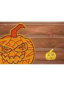 Σετ των 2 Intra απο ξύλο plywood 3mm-4mm πάχος - Αποκοπή υ  πολλαπλών επιπέδων Halloween Δίασταση 15x15 cm INTRAFABR-14514150