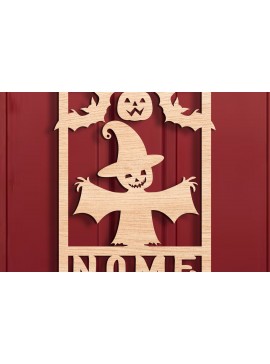 Σετ των 2 Intra απο ξύλο plywood 3mm-4mm πάχος - Halloween Name Sign Laser Cut  Δίασταση 15x15 cm INTRAFABR-106053864