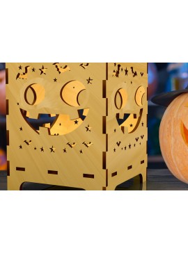 Σετ των 3 Intra απο ξύλο plywood 3mm-4mm πάχος - Halloween Night Lantern Laser Cut  01 Δίασταση 4x4 cm INTRAFABR-78854329