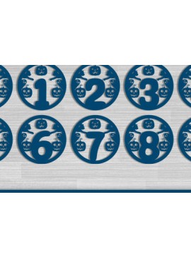 Σετ των 2 Intra απο ξύλο plywood 3mm-4mm πάχος - Σχέδιο  με λέιζερ αποκριάτικων αριθμών Δίασταση 15x15 cm INTRAFABR-76934126