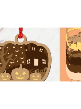 Σετ των 3 Intra απο ξύλο plywood 3mm-4mm πάχος -  κοπής με λέιζερ για αποκριάτικο στολίδι Δίασταση 6x6 cm INTRAFABR-106147962