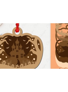 Σετ των 3 Intra απο ξύλο plywood 3mm-4mm πάχος -  κοπής με λέιζερ για αποκριάτικο στολίδι Δίασταση 6x6 cm INTRAFABR-106147968