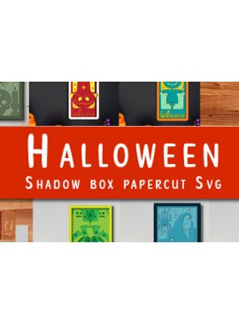 Σετ των 2 Intra απο ξύλο plywood 3mm-4mm πάχος - Σετ κιβωτίου σκιών για Halloween Papercut Δίασταση 25x25 cm INTRAFABR-80143748