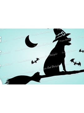 Σετ των 2 Intra απο ξύλο plywood 3mm-4mm πάχος - Halloween Pit Bull Spooky Dog  Png Δίασταση 15x15 cm INTRAFABR-77779536