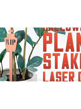 Σετ των 2 Intra απο ξύλο plywood 3mm-4mm πάχος - Halloween Plant Stakes Cut Laser  Δίασταση 15x15 cm INTRAFABR-75902637