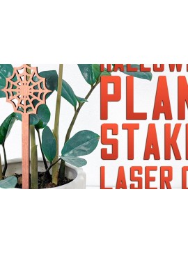 Σετ των 2 Intra απο ξύλο plywood 3mm-4mm πάχος - Halloween Plant Stakes Cut Laser  Δίασταση 15x15 cm INTRAFABR-75902741