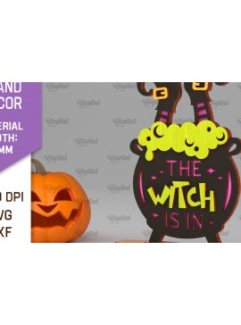 Σετ των 2 Intra απο ξύλο plywood 3mm-4mm πάχος - Halloween Potion Stand Διακόσμηση με λέιζερ Δίασταση 15x15 cm INTRAFABR-105333492