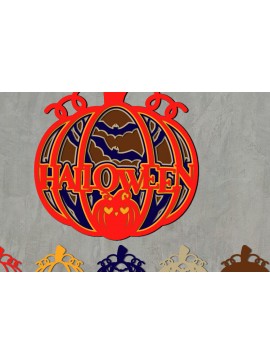 Σετ των 2 Intra απο ξύλο plywood 3mm-4mm πάχος - Halloween/Pumkin Layered 3 Δίασταση 15x15 cm INTRAFABR-78086622