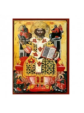 Σετ των 2 Εικόνα Ορθοδοξίας με περίγραμμα χρυσό σε ξύλο Φλαμουρίας  με  βάση Εικόνα Χριστός Μέγας Αρχιερεύς Χειροποίητη Ελληνορθόδοξη , Κρεμαστή πλάκα βυζαντινής τέχνης, χριστιανική τέχνη Διάσταση 10x7 cm (3,9 x 2,8 ίντσες) INTRAEK-670757