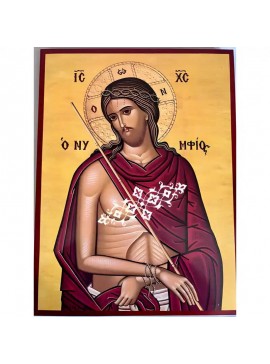Σετ των 2 Εικόνα Ορθοδοξίας με περίγραμμα χρυσό σε ξύλο Φλαμουρίας  με  βάση Εικόνα Χριστός Νυμφίος Χειροποίητη Ελληνορθόδοξη , Κρεμαστή πλάκα βυζαντινής τέχνης, χριστιανική τέχνη Διάσταση 10x7 cm (3,9 x 2,8 ίντσες) INTRAEK-670748