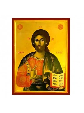 Σετ των 2 Εικόνα Ορθοδοξίας με περίγραμμα χρυσό σε ξύλο Φλαμουρίας  με  βάση Εικόνα Χριστός Παντοκράτωρ Χειροποίητη Ελληνορθόδοξη , Κρεμαστή πλάκα βυζαντινής τέχνης, χριστιανική τέχνη Διάσταση 10x7 cm (3,9 x 2,8 ίντσες) INTRAEK-670732