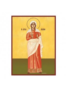 Σετ των 2 Εικόνα Ορθοδοξίας με περίγραμμα χρυσό σε ξύλο Φλαμουρίας  με  βάση Εικόνα Αγία Αγάπη Χειροποίητη Ελληνορθόδοξη , Κρεμαστή πλάκα βυζαντινής τέχνης, χριστιανική τέχνη Διάσταση 10x7 cm (3,9 x 2,8 ίντσες) INTRAEK-670712