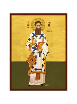 Εικόνα Ορθοδοξίας με περίγραμμα χρυσό σε ξύλο Φλαμουρίας  με  βάση Εικόνα ΑΓΙΟΣ ΓΡΗΓΟΡΙΟΣ Ο ΠΑΛΑΜΑΣ, ΑΡΧΙΕΠΙΣΚΟΠΟΣ ΘΕΣ/ΝΙΚΗΣ, ΟΛΟΣΩΜΟΣ Χειροποίητη Ελληνορθόδοξη εικόνα του Ιησού Χριστού, Κρεμαστή πλάκα βυζαντινής τέχνης, χριστιανική τέχνη Διάσταση 40x30 c