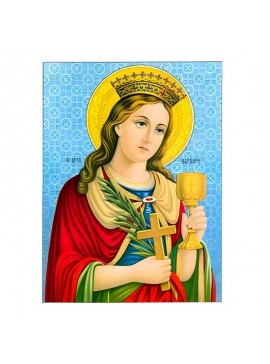 Σετ των 2 Εικόνα Ορθοδοξίας με περίγραμμα χρυσό σε ξύλο Φλαμουρίας  με  βάση Εικόνα Αγία Βαρβάρα Χειροποίητη Ελληνορθόδοξη , Κρεμαστή πλάκα βυζαντινής τέχνης, χριστιανική τέχνη Διάσταση 10x7 cm (3,9 x 2,8 ίντσες) INTRAEK-670667