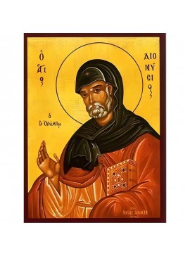 Εικόνα Ορθοδοξίας με περίγραμμα χρυσό σε ξύλο Φλαμουρίας  με  βάση Εικόνα ΑΓΙΟΣ ΔΙΟΝΥΣΙΟΣ Ο ΕΝ ΟΛΥΜΠΩ Χειροποίητη Ελληνορθόδοξη εικόνα του Ιησού Χριστού, Κρεμαστή πλάκα βυζαντινής τέχνης, χριστιανική τέχνη Διάσταση 40x30 cm (10,2x7,9 ίντσες)  INTRAEK-1447