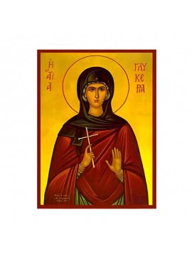 Σετ των 2 Εικόνα Ορθοδοξίας με περίγραμμα χρυσό σε ξύλο Φλαμουρίας  με  βάση Εικόνα Αγία Γλυκερία Χειροποίητη Ελληνορθόδοξη , Κρεμαστή πλάκα βυζαντινής τέχνης, χριστιανική τέχνη Διάσταση 10x7 cm (3,9 x 2,8 ίντσες) INTRAEK-670658