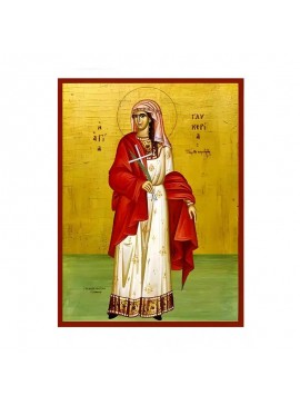 Σετ των 2 Εικόνα Ορθοδοξίας με περίγραμμα χρυσό σε ξύλο Φλαμουρίας  με  βάση Εικόνα Αγία Γλυκερία Χειροποίητη Ελληνορθόδοξη , Κρεμαστή πλάκα βυζαντινής τέχνης, χριστιανική τέχνη Διάσταση 10x7 cm (3,9 x 2,8 ίντσες) INTRAEK-670657