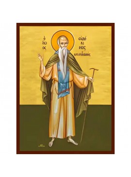 Εικόνα Ορθοδοξίας με περίγραμμα χρυσό σε ξύλο Φλαμουρίας  με  βάση Εικόνα ΑΓΙΟΣ ΕΥΔΟΚΙΜΟΣ Ο ΒΑΤΟΠΑΙΔΙΝΟΣ, ΟΛΟΣΩΜΟΣ Χειροποίητη Ελληνορθόδοξη εικόνα του Ιησού Χριστού, Κρεμαστή πλάκα βυζαντινής τέχνης, χριστιανική τέχνη Διάσταση 40x30 cm (10,2x7,9 ίντσες) 