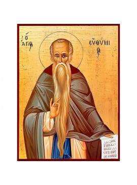 Εικόνα Ορθοδοξίας με περίγραμμα χρυσό σε ξύλο Φλαμουρίας  με  βάση Εικόνα ΑΓΙΟΣ ΕΥΘΥΜΙΟΣ, Ο ΜΕΓΑΣ Χειροποίητη Ελληνορθόδοξη εικόνα του Ιησού Χριστού, Κρεμαστή πλάκα βυζαντινής τέχνης, χριστιανική τέχνη Διάσταση 40x30 cm (10,2x7,9 ίντσες)  INTRAEK-14477578