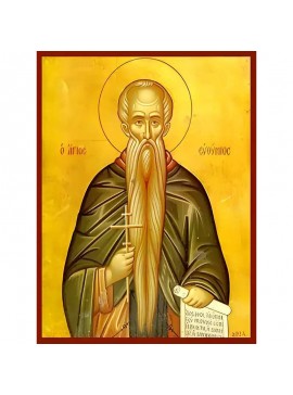 Εικόνα Ορθοδοξίας με περίγραμμα χρυσό σε ξύλο Φλαμουρίας  με  βάση Εικόνα ΑΓΙΟΣ ΕΥΘΥΜΙΟΣ, Ο ΜΕΓΑΣ Χειροποίητη Ελληνορθόδοξη εικόνα του Ιησού Χριστού, Κρεμαστή πλάκα βυζαντινής τέχνης, χριστιανική τέχνη Διάσταση 40x30 cm (10,2x7,9 ίντσες)  INTRAEK-14477578