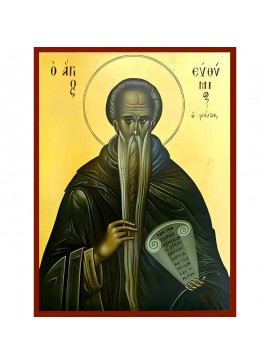 Εικόνα Ορθοδοξίας με περίγραμμα χρυσό σε ξύλο Φλαμουρίας  με  βάση Εικόνα ΑΓΙΟΣ ΕΥΘΥΜΙΟΣ, Ο ΜΕΓΑΣ Χειροποίητη Ελληνορθόδοξη εικόνα του Ιησού Χριστού, Κρεμαστή πλάκα βυζαντινής τέχνης, χριστιανική τέχνη Διάσταση 40x30 cm (10,2x7,9 ίντσες)  INTRAEK-14477578