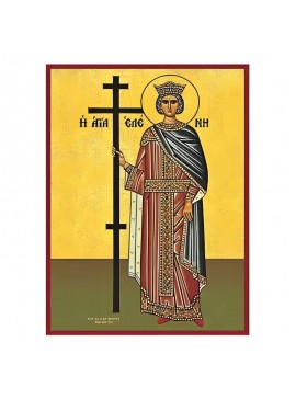 Σετ των 2 Εικόνα Ορθοδοξίας με περίγραμμα χρυσό σε ξύλο Φλαμουρίας  με  βάση Εικόνα Αγία Ελένη Χειροποίητη Ελληνορθόδοξη , Κρεμαστή πλάκα βυζαντινής τέχνης, χριστιανική τέχνη Διάσταση 10x7 cm (3,9 x 2,8 ίντσες) INTRAEK-670645