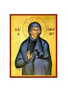 Σετ των 2 Εικόνα Ορθοδοξίας με περίγραμμα χρυσό σε ξύλο Φλαμουρίας  με  βάση Εικόνα Αγία Ελισάβετ Χειροποίητη Ελληνορθόδοξη , Κρεμαστή πλάκα βυζαντινής τέχνης, χριστιανική τέχνη Διάσταση 10x7 cm (3,9 x 2,8 ίντσες) INTRAEK-670642