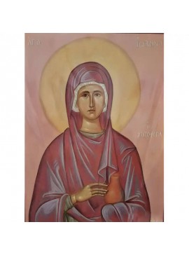 Σετ των 2 Εικόνα Ορθοδοξίας με περίγραμμα χρυσό σε ξύλο Φλαμουρίας  με  βάση Εικόνα Αγία Ιωάννα Χειροποίητη Ελληνορθόδοξη , Κρεμαστή πλάκα βυζαντινής τέχνης, χριστιανική τέχνη Διάσταση 10x7 cm (3,9 x 2,8 ίντσες) INTRAEK-670603