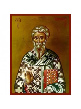 Εικόνα Ορθοδοξίας με περίγραμμα χρυσό σε ξύλο Φλαμουρίας  με  βάση Εικόνα ΑΓΙΟΣ ΙΕΡΟΘΕΟΣ, ΙΕΡΟΜΑΡΤΥΣ, ΕΠΙΣΚΟΠΟΣ ΑΘΗΝΩΝ Χειροποίητη Ελληνορθόδοξη εικόνα του Ιησού Χριστού, Κρεμαστή πλάκα βυζαντινής τέχνης, χριστιανική τέχνη Διάσταση 40x30 cm (10,2x7,9 ίντσ