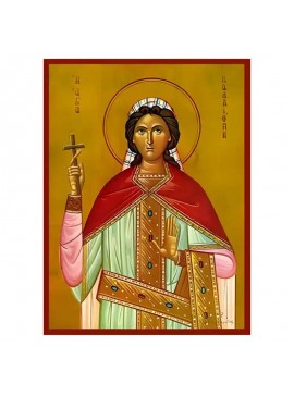 Σετ των 2 Εικόνα Ορθοδοξίας με περίγραμμα χρυσό σε ξύλο Φλαμουρίας  με  βάση Εικόνα Αγία Καλλιόπη Χειροποίητη Ελληνορθόδοξη , Κρεμαστή πλάκα βυζαντινής τέχνης, χριστιανική τέχνη Διάσταση 10x7 cm (3,9 x 2,8 ίντσες) INTRAEK-670601