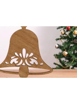 Σετ των 3 Intra απο ξύλο plywood  Χρώμα wenge 3mm-4mm πάχος - Χριστούγεννα Thee Toy Bell πρότυπο Δίασταση 3x3 cm INTRAFABR-111349295