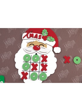 Σετ των 2 Intra απο ξύλο plywood  Χρώμα wenge 3mm-4mm πάχος - Χριστουγεννιάτικο Tic Tac Toe | Επιτραπέζιο παιχνίδι | CNC Δίασταση 15x15 cm INTRAFABR-107200531