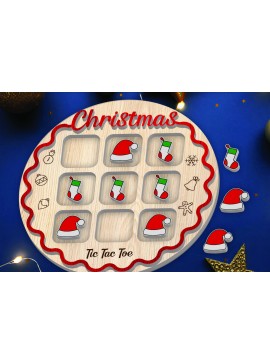 Σετ των 2 Intra απο ξύλο plywood  Χρώμα wenge 3mm-4mm πάχος - Χριστουγεννιάτικο παιχνίδι Tic Tac Toe Δίασταση 15x15 cm INTRAFABR-35796364