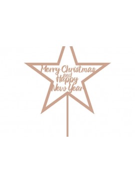 Σετ των 2 Intra απο ξύλο plywood  Χρώμα wenge 3mm-4mm πάχος - Χριστουγεννιάτικο Topper - Δίασταση 20x20 cm INTRAFABR-101629057