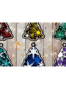 Σετ των 2 Intra απο ξύλο plywood  Χρώμα wenge 3mm-4mm πάχος - Χριστουγεννιάτικο Παιχνίδι Στολίδι Πακέτο | Chri Δίασταση 6x6 cm INTRAFABR-34672966