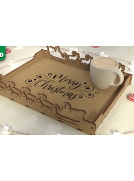 Σετ των 2 Intra απο ξύλο plywood  Χρώμα wenge 3mm-4mm πάχος - Χριστουγεννιάτικος Δίσκος | Δίσκος ορεκτικών για σνακ Δίασταση 15x15 cm INTRAFABR-103575843