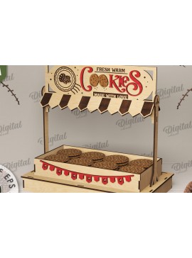 Σετ των 2 Intra απο ξύλο plywood  Χρώμα wenge 3mm-4mm πάχος - Χριστουγεννιάτικες λιχουδιές Shop Stand Δίασταση 15x15 cm INTRAFABR-125243324