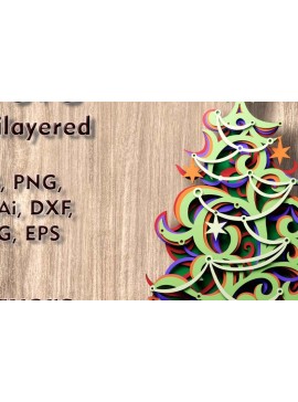 Intra απο ξύλο plywood  Χρώμα wenge 3mm-4mm πάχος - Χριστουγεννιάτικο δέντρο 3d Πολυεπίπεδα Αρχεία Δίασταση 270x200 cm INTRAFABR-104435644