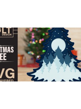 Intra απο ξύλο plywood  Χρώμα wenge 3mm-4mm πάχος - Χριστουγεννιάτικο δέντρο 3D Πολυστρωματική κοπή Δίασταση 40x50 cm INTRAFABR-104434757