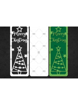 Σετ των 2 Intra απο ξύλο plywood  Χρώμα wenge 3mm-4mm πάχος - Χριστουγεννιάτικο δέντρο σελιδοδείκτες Χαρτί κοπής Δίασταση 15x15 cm INTRAFABR-101525760