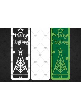 Σετ των 2 Intra απο ξύλο plywood  Χρώμα wenge 3mm-4mm πάχος - Χριστουγεννιάτικο δέντρο σελιδοδείκτες Χαρτί κοπής Δίασταση 15x15 cm INTRAFABR-101525966