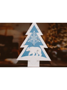 Σετ των 2 Intra απο ξύλο plywood  Χρώμα wenge 3mm-4mm πάχος - Χριστουγεννιάτικο Δέντρο Κουτί Δίασταση 20x20 cm INTRAFABR-109740682