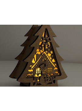 Σετ των 2 Intra απο ξύλο plywood  Χρώμα wenge 3mm-4mm πάχος - Κηροπήγιο Χριστουγεννιάτικου Δέντρου Δίασταση 5x6 cm INTRAFABR-109740646