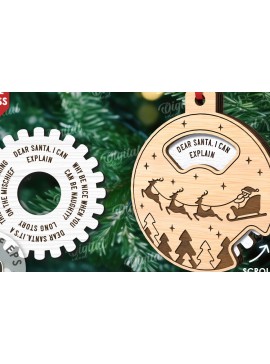 Σετ των 2 Intra απο ξύλο plywood  Χρώμα wenge 3mm-4mm πάχος - Διακόσμηση Χριστουγεννιάτικου Δέντρου Δίασταση 15x15 cm INTRAFABR-74437662