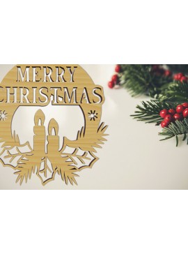 Σετ των 2 Intra απο ξύλο plywood  Χρώμα wenge 3mm-4mm πάχος - Διακόσμηση Χριστουγεννιάτικου Δέντρου Δίασταση 15x15 cm INTRAFABR-82153024